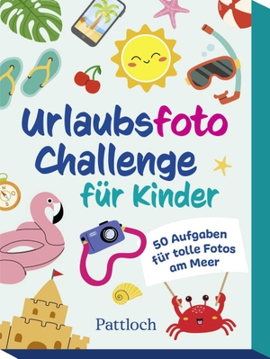 Wiesel, Klara. Urlaubsfoto-Challenge für Kinder - 50 Aufgaben für tolle Fotos am Meer | Kartenset mit lustigen Fotospielen. Perfekt für Kinder ab 6 Jahren. Pattloch Geschenkbuch, 2026.