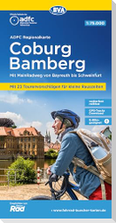 ADFC-Regionalkarte Coburg Bamberg, 1:75.000, mit Tagestourenvorschlägen, reiß- und wetterfest, E-Bike-geeignet, GPS-Tracks Download