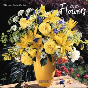 Korsch, Verlag (Hrsg.). Flowers 2027 - Broschürenkalender mit Ferienterminen. Blumen-Vielfalt. 30 x 30 cm - Wandkalender. Korsch Verlag GmbH, 2026.