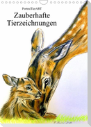PortraiTierART Zauberhafte Tierzeichnungen (Wandkalender 2023 DIN A4 hoch)