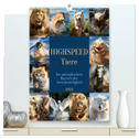 Highspeed Tiere (hochwertiger Premium Wandkalender 2024 DIN A2 hoch), Kunstdruck in Hochglanz