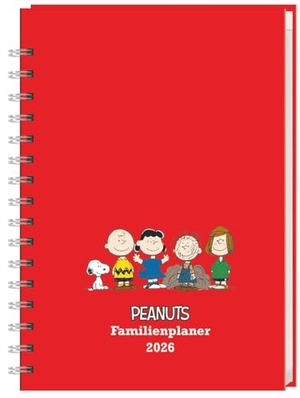 Heye (Hrsg.). Peanuts Familienplaner-Buch A5 2026 - Familienkalender mit 5 Spalten. Liebevoll illustrierter Buch-Kalender mit Einstecktasche und Schulferien. Terminplaner mit 160 Seiten.. Heye, 2025.
