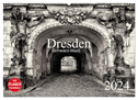 Dresden Schwarz-Weiß (Wandkalender 2024 DIN A2 quer), CALVENDO Monatskalender