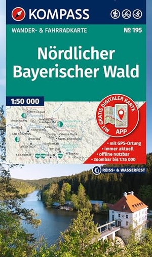 KOMPASS Wanderkarte 195 Nördlicher Bayerischer Wald 1:50.000 - Wander- und Fahrradkarte in einem - inklusive Offline-Verwendung in der KOMPASS-App. Wander-& Radwege. Skitouren. Langlaufen. Reiten.. Kompass Karten GmbH, 2025.