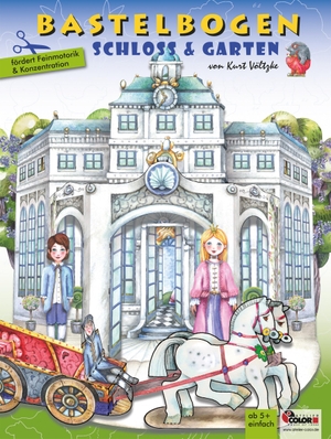 Schloss & Garten Bastelbogen - 3d bespielbare Schlosskulisse mit Garten zum Basteln für Kinder ab 5+. Atelier Color, 2020.