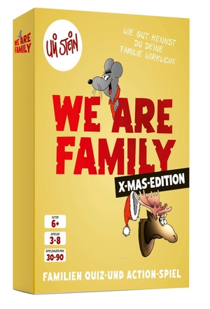 Stein, Uli. Uli Stein Weihnachtsspiel: We are family - X-Mas-Edition | Lustiges Familien-Spiel mit Fragen und Aufgaben für gemeinsame Abende in der Weihnachtszeit. Lappan Verlag, 2026.