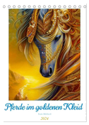 Pferde im goldenen Kleid (Tischkalender 2024 DIN A5 hoch), CALVENDO Monatskalender