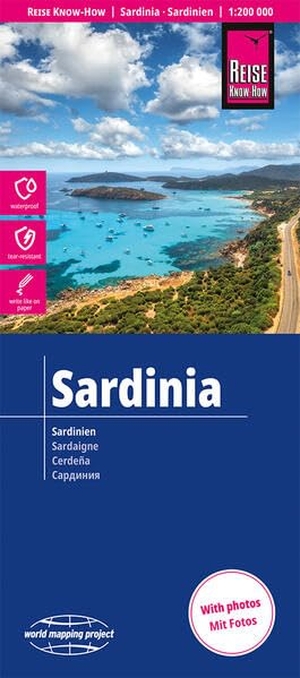 Reise Know-How Landkarte Sardinien | Sardinia (1:200.000) - reiß- und wasserfest (world mapping project). Reise Know-How Rump GmbH, 2026.