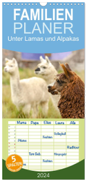 Familienplaner 2024 - Unter Lamas und Alpakas mit 5 Spalten (Wandkalender, 21 x 45 cm) CALVENDO