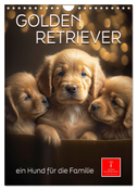 Golden Retriever - ein Hund für die Familie (Wandkalender 2024 DIN A4 hoch), CALVENDO Monatskalender