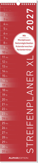 Streifenplaner XL ROT 2027