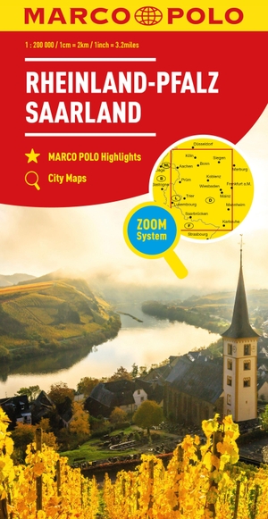 MARCO POLO Regionalkarte Deutschland 10 Rheinland-Pfalz, Saarland 1:200.000. Mairdumont, 2023.