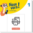 Nase vorn! 1. Schuljahr - Basiskompetenzen Deutsch Erstlesen und Mathe - Motorische Grundübungen und mathematische Vorübungen - 2 Übungshefte im Paket mit Lösungen