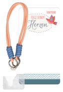 Handykette 36,5 cm - stilvolles lachs-blaues Handyband