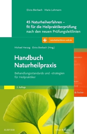Bierbach, Elvira / Michael Herzog. Handbuch Naturheilpraxis + 45 Naturheilverfahren - fit für die Heilpraktikerprüfung, Set - nach den neuen Prüfungsleitlinien. Urban & Fischer/Elsevier, 2018.