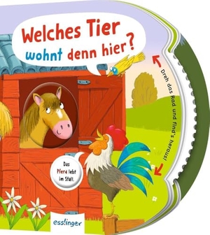 Kiel, Anja. Dreh das Rad und find´s heraus!: Welches Tier wohnt denn hier? - Spielerisch erstes Tierwissen lernen - Papp-Bilderbuch mit Drehscheibe. Esslinger Verlag, 2025.