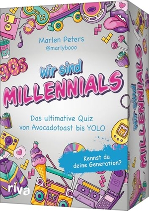 Peters, Marlen. Wir sind Millennials - Das ultimative Quiz von Avocadotoast bis YOLO | Kennst du deine Generation? | Partyspiel der 90er. Karten für Spieleabend. Geschenk zu Weihnachten, Geburtstag. riva Verlag, 2026.