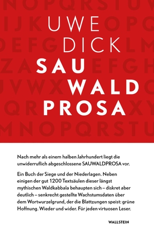 Dick, Uwe. Sauwaldprosa. Wallstein Verlag GmbH, 2022.