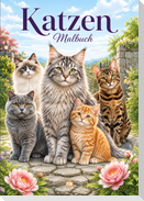 Katzen Malbuch für Kinder ab 8 Jahren und Erwachsene mit 50 detailreichen Ausmalmotiven