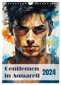 Gentlemen in Aquarell (Wandkalender 2024 DIN A4 hoch), CALVENDO Monatskalender