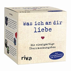 Was ich an dir liebe - Die einzigartige Überraschungsbox - Zum Selbstgestalten und Verschenken. riva Verlag, 2020.
