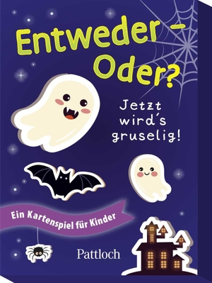Pattloch Verlag (Hrsg.). Entweder - Oder? Jetzt wird's gruselig! - Ein Kartenspiel für Kinder | Das lustige Entscheidungsspiel mit schaurigen Szenarien | Spiel ab 6 Jahren. Pattloch Geschenkbuch, 2025.