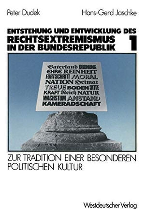 Jaschke, Hans-Gerd. Entstehung und Entwicklung des Rechtsextremismus in der Bundesrepublik - Zur Tradition einer besonderen politischen Kultur. Band 1. VS Verlag für Sozialwissenschaften, 1984.