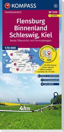 KOMPASS Fahrradkarte 3310 Flensburg Binnenland, Schleswig, Kiel 1:70.000