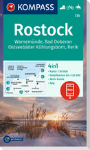 KOMPASS Wanderkarte 735 Rostock, Warnemünde, Bad Doberan, Ostseebäder Kühlungsborn, Rerik 1:50.000