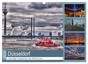 Düsseldorf - Lebendige Perspektiven des Rheinturmes (Wandkalender 2025 DIN A3 quer), CALVENDO Monatskalender