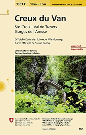 Swisstopo 1 : 33 333 Creux du Van - Ste-Croix - Val de Travers - Gorges de l'Areuse. Bundesamt für Landestopog, 2021.