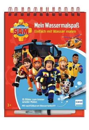 Ullmann Medien Verlag (Hrsg.). Mein Wassermalspaß - Feuerwehrmann Sam - Einfach mit Wasser malen - Feuerwehrmann Sam-Malbuch mit 16 Bildern, die sich beim Kontakt mit Wasser bunt färben + viele Motive zum Ausmalen und Abpausen, mit nachfüllbarem Wassermalstift, ab 3 Jahren. Ullmann Medien GmbH, 2024.