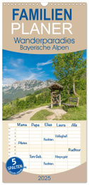 Familienplaner 2025 - Wanderparadies Bayerische Alpen mit 5 Spalten (Wandkalender, 21 x 45 cm) CALVENDO
