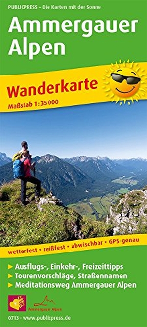 Ammergauer Alpen 1:35 000 - Wanderkarte mit Ausflugszielen, Einkehr- & Freizeittipps sowie Mediationsweg Ammergauer Alpen. Publicpress, 2020.