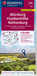 KOMPASS Fahrradkarte 3353 Würzburg, Frankenhöhe, Rothenburg 1:70.000