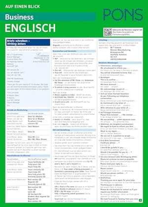 PONS auf einen Blick Business Englisch. Pons Langenscheidt GmbH, 2016.