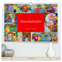 Kunstkalender. Farbenfrohe Tier-Illustrationen (hochwertiger Premium Wandkalender 2024 DIN A2 quer), Kunstdruck in Hochglanz