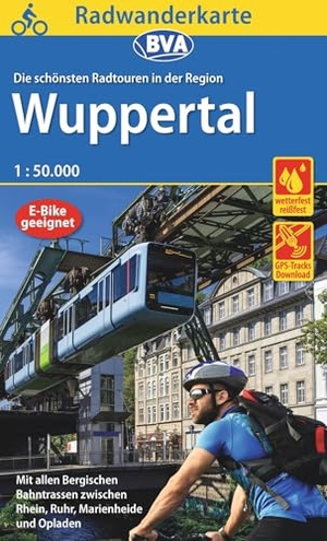 Radwanderkarte BVA Die schönsten Radtouren in der Region Wuppertal, 1:50.000, reiß- und wetterfest, GPS-Tracks Download, E-Bike geeignet - Bergische Bahntrassen. BVA Bielefelder Verlag, 2020.