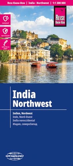 Reise Know-How Landkarte Indien, Nordwest / India, Northwest (1:1.300.000) - reiß- und wasserfest (world mapping project). Reise Know-How Rump GmbH, 2024.