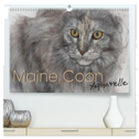 Maine Coon Aquarelle (hochwertiger Premium Wandkalender 2024 DIN A2 quer), Kunstdruck in Hochglanz