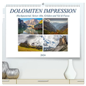 Dolomiten Impression, Hochpustertal, Seiser Alm, Gröden, Val di Fassa (hochwertiger Premium Wandkalender 2024 DIN A2 quer), Kunstdruck in Hochglanz