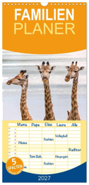 Familienplaner 2027 - Afrikas Tierwelt: Giraffen mit 5 Spalten (Wandkalender, 21 x 45 cm) CALVENDO