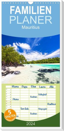 Familienplaner 2024 - Mauritius mit 5 Spalten (Wandkalender, 21 x 45 cm) CALVENDO