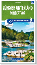 Zürcher Unterland - Winterthur 08 Wanderkarte 1:40 000 matt laminiert