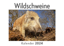 Wildschweine (Wandkalender 2024, Kalender DIN A4 quer, Monatskalender im Querformat mit Kalendarium, Das perfekte Geschenk)