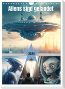 Aliens sind gelandet. Wie könnte diese Zukunftsvision für uns Menschen aussehen? (Wandkalender 2024 DIN A4 hoch), CALVENDO Monatskalender