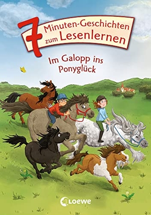 Loewe Erstlesebücher / Loewe Erstes Selberlesen (Hrsg.). Leselöwen - Das Original - 7-Minuten-Geschichten zum Lesenlernen - Im Galopp ins Ponyglück - Mitreißende Ponygeschichten zum Lesenlernen - Kurze Geschichten für schnellen Leseerfolg!. Loewe Verlag GmbH, 2023.