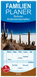 Familienplaner 2024 - Bolivien Andenlandschaften mit 5 Spalten (Wandkalender, 21 x 45 cm) CALVENDO