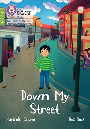 Dhami, Narinder. Down my Street - Phase 4 Set 2. HarperCollins Publishers, 2022.