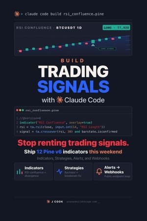 Cook, J.. Build Trading Signals with Claude Code - Ship Pine v6 TradingView Indicators, Alerts, Backtests, and Webhooks This Weekend.. Independently published, 2026.